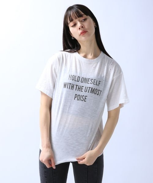 JEANASIS（ジーナシス）の「スラブグランジロゴプリントTEE