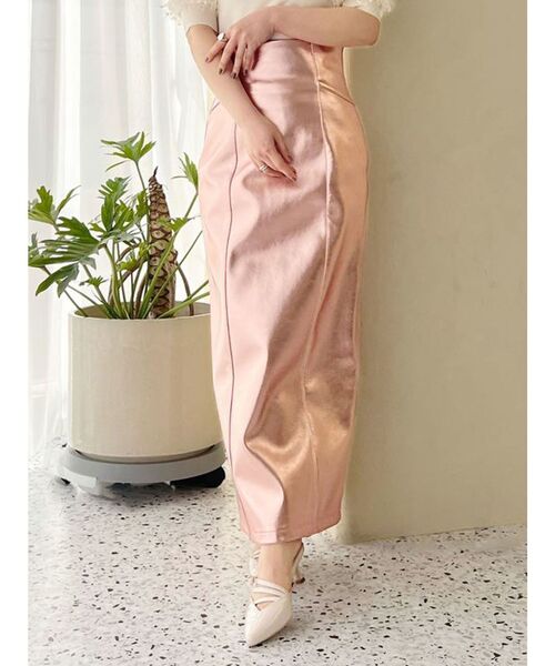 マーキュリーデュオ ピンク スカート マーキュリーデュオ MERCURYDUO 裾チュールレースマーメイドスカート