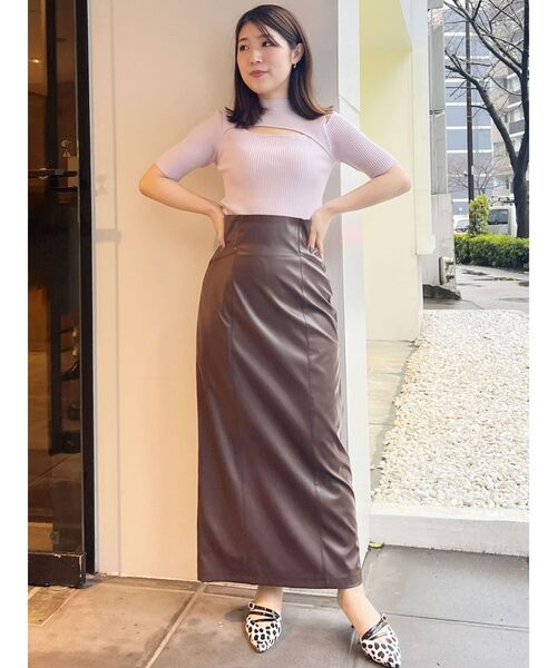 MERCURYDUO（マーキュリーデュオ）の「メタリックコルセットストレートスカート（スカート・レディース・ブラウン/ピンク/ブラック・SMALL/MEDIUM）」の11枚目の写真