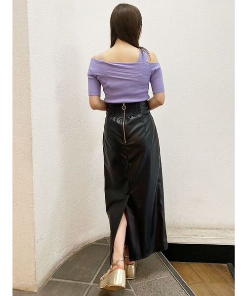 MERCURYDUO（マーキュリーデュオ）の「メタリックコルセットストレートスカート（スカート・レディース・ブラウン/ピンク/ブラック・SMALL/MEDIUM）」の14枚目の写真