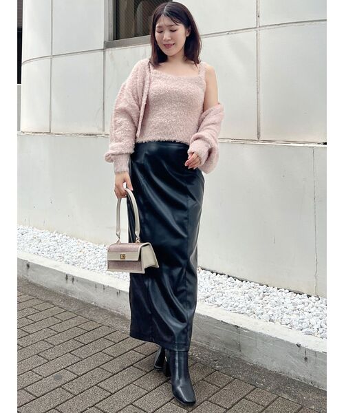 MERCURYDUO（マーキュリーデュオ）の「メタリックコルセットストレートスカート（スカート・レディース・ブラウン/ピンク/ブラック・SMALL/MEDIUM）」の19枚目の写真