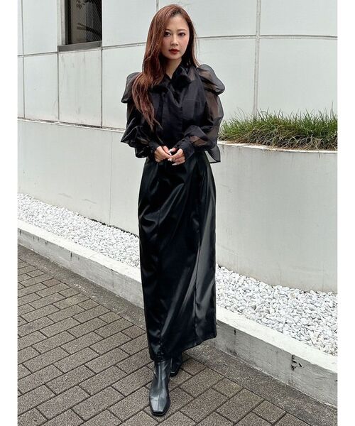 MERCURYDUO（マーキュリーデュオ）の「メタリックコルセットストレートスカート（スカート・レディース・ブラウン/ピンク/ブラック・SMALL/MEDIUM）」の21枚目の写真