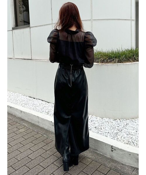 MERCURYDUO（マーキュリーデュオ）の「メタリックコルセットストレートスカート（スカート・レディース・ブラウン/ピンク/ブラック・SMALL/MEDIUM）」の22枚目の写真