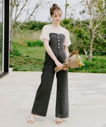 archives | フロントボタンワイドデニムサロペット(サロペット/オーバーオール)