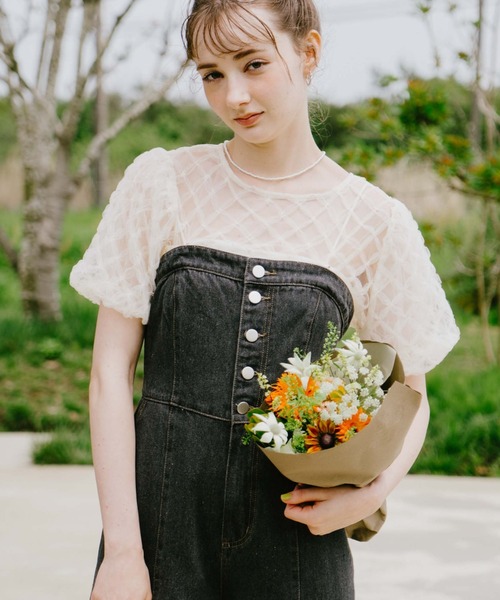 archives（アルシーヴ）の「フロントボタンワイドデニムサロペット（サロペット/オーバーオール・レディース・サックスブルー/グレー・MEDIUM）」の7枚目の写真