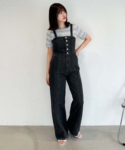 archives（アルシーヴ）の「フロントボタンワイドデニムサロペット（サロペット/オーバーオール・レディース・サックスブルー/グレー・MEDIUM）」の13枚目の写真