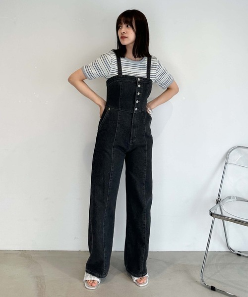 archives（アルシーヴ）の「フロントボタンワイドデニムサロペット（サロペット/オーバーオール・レディース・サックスブルー/グレー・MEDIUM）」の14枚目の写真