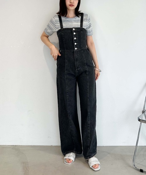 archives（アルシーヴ）の「フロントボタンワイドデニムサロペット（サロペット/オーバーオール・レディース・サックスブルー/グレー・MEDIUM）」の12枚目の写真