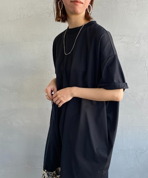 mizuiroind（ミズイロインド）の「[mizuiro ind/ミズイロインド] ロールスリーブ ワイドシルエットワンピース（ワンピース・レディース・ブラック/ベージュ/ネイビー・F）」の21枚目の写真