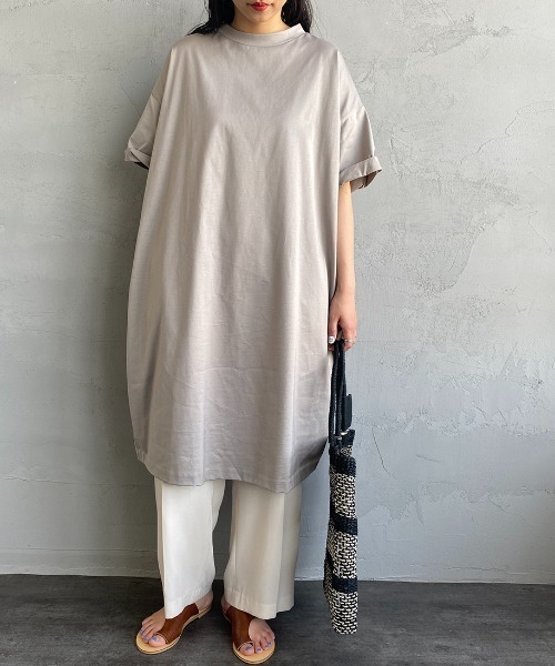 mizuiroind（ミズイロインド）の「[mizuiro ind/ミズイロインド] ロールスリーブ ワイドシルエットワンピース（ワンピース・レディース・ブラック/ベージュ/ネイビー・F）」の14枚目の写真