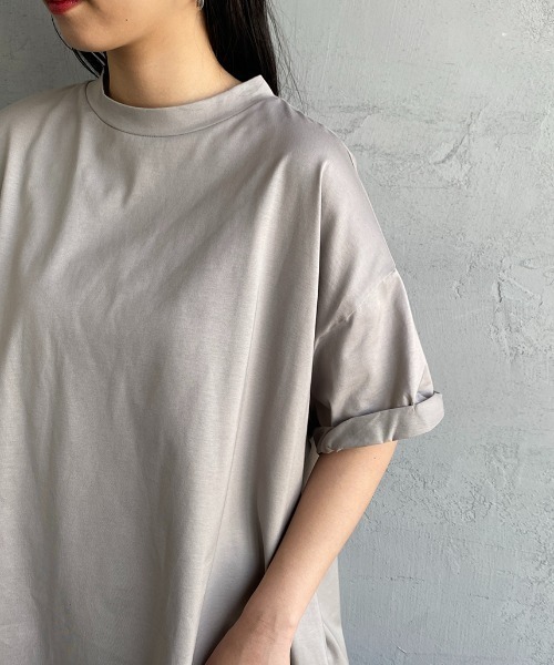 mizuiroind（ミズイロインド）の「[mizuiro ind/ミズイロインド] ロールスリーブ ワイドシルエットワンピース（ワンピース・レディース・ブラック/ベージュ/ネイビー・F）」の8枚目の写真