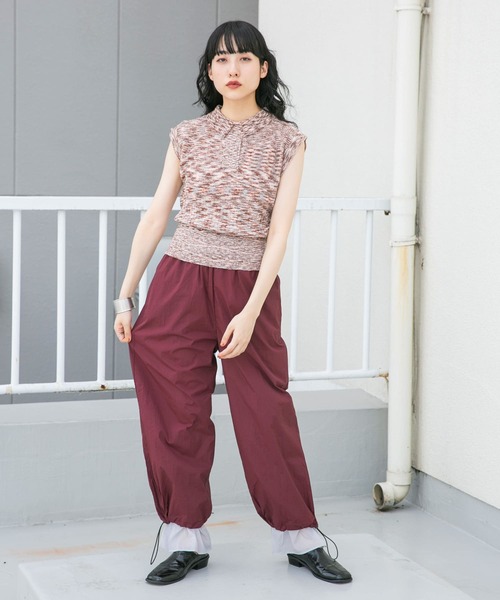 KBF(ケイビーエフ)の「ドロストレイヤードパンツ(その他パンツ・レディース・ネイビー/ボルドー/グリーン系その他・ONE)」の10枚目の写真