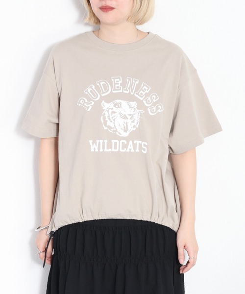 cepo(セポ)の「スソドロストプルオーバーロゴTee(Tシャツ/カットソー・レディース・ベージュ/オフホワイト/ブラック・M)」の3枚目の写真