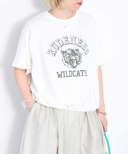 cepo(セポ)の「スソドロストプルオーバーロゴTee(Tシャツ/カットソー・レディース・ベージュ/オフホワイト/ブラック・M)」の2枚目の写真