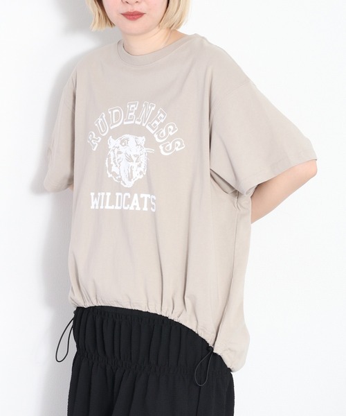 cepo(セポ)の「スソドロストプルオーバーロゴTee(Tシャツ/カットソー・レディース・ベージュ/オフホワイト/ブラック・M)」の4枚目の写真