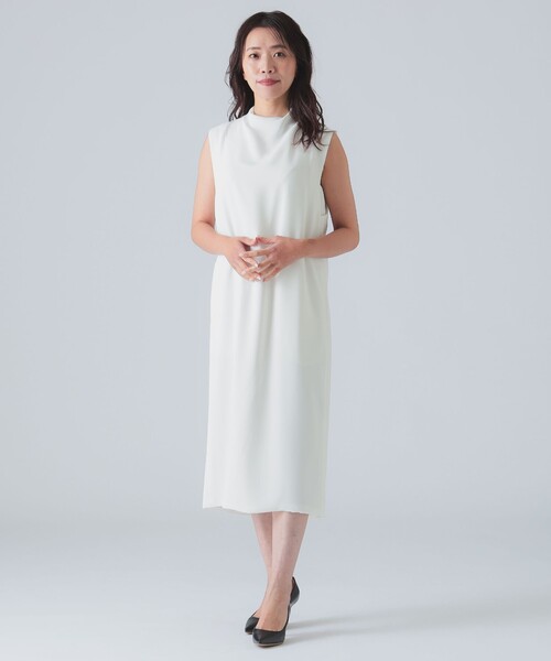 【セール】ROOM NO.8 BLACK / ドレープネック ノースリーブドレス（ワンピース）｜Room no.8（ルームエイト）