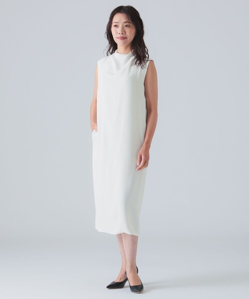 【セール】ROOM NO.8 BLACK / ドレープネック ノースリーブドレス（ワンピース）｜Room no.8（ルームエイト）