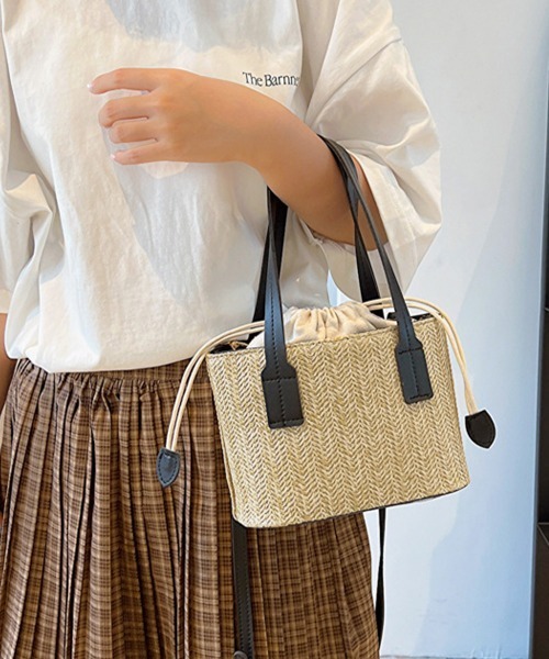 Miniministore(ミニミニストア)の「かごバッグ レディース ショルダーバッグ(かごバッグ・レディース・ブラック/ブラウン/ベージュ・FREE)」の4枚目の写真
