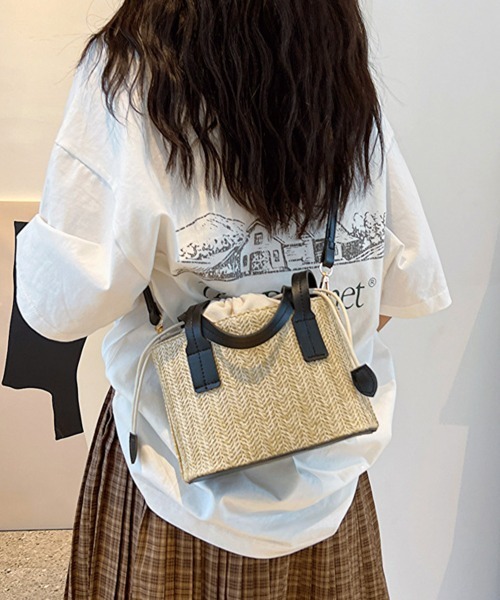 Miniministore(ミニミニストア)の「かごバッグ レディース ショルダーバッグ(かごバッグ・レディース・ブラック/ブラウン/ベージュ・FREE)」の5枚目の写真