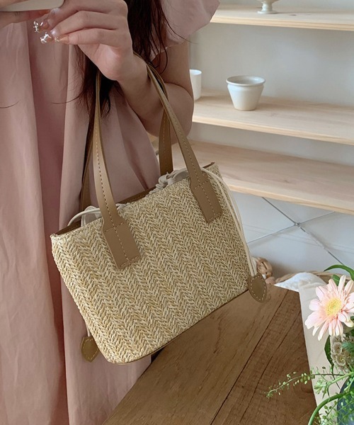 Miniministore(ミニミニストア)の「かごバッグ レディース ショルダーバッグ(かごバッグ・レディース・ブラック/ブラウン/ベージュ・FREE)」の6枚目の写真
