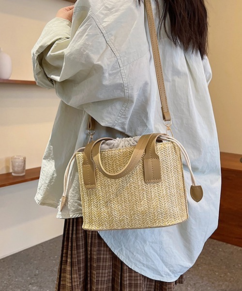 Miniministore(ミニミニストア)の「かごバッグ レディース ショルダーバッグ(かごバッグ・レディース・ブラック/ブラウン/ベージュ・FREE)」の7枚目の写真