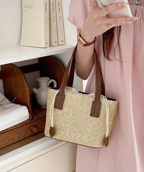 Miniministore(ミニミニストア)の「かごバッグ レディース ショルダーバッグ(かごバッグ・レディース・ブラック/ブラウン/ベージュ・FREE)」の8枚目の写真