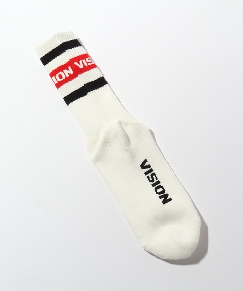 VISION STREET WEAR(ヴィジョンストリートウェア)の「【VISION STREET WEAR/ヴィジョンストリートウェア】ラインロゴ ミドルスケーターソックス(ソックス/靴下・メンズ・ホワイト系1/ホワイト系2/ホワイト系3・25~27cm/23~25cm)」の14枚目の写真