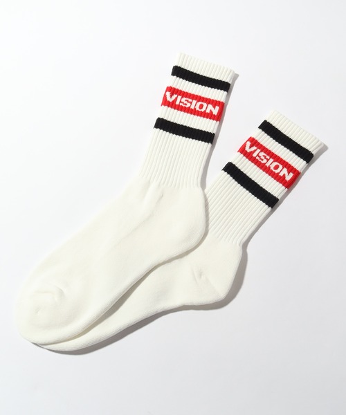 VISION STREET WEAR(ヴィジョンストリートウェア)の「【VISION STREET WEAR/ヴィジョンストリートウェア】ラインロゴ ミドルスケーターソックス(ソックス/靴下・メンズ・ホワイト系1/ホワイト系2/ホワイト系3・25~27cm/23~25cm)」の21枚目の写真