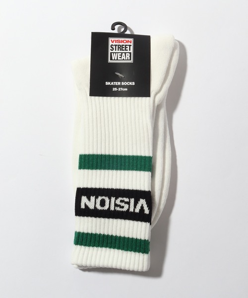 VISION STREET WEAR(ヴィジョンストリートウェア)の「【VISION STREET WEAR/ヴィジョンストリートウェア】ラインロゴ ミドルスケーターソックス(ソックス/靴下・メンズ・ホワイト系1/ホワイト系2/ホワイト系3・25~27cm/23~25cm)」の22枚目の写真