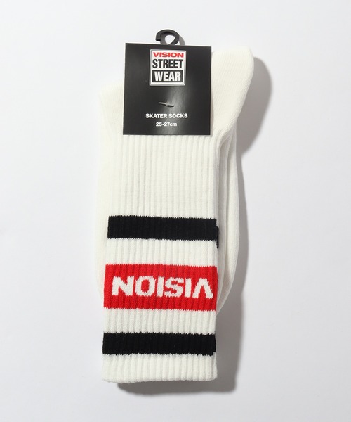 VISION STREET WEAR(ヴィジョンストリートウェア)の「【VISION STREET WEAR/ヴィジョンストリートウェア】ラインロゴ ミドルスケーターソックス(ソックス/靴下・メンズ・ホワイト系1/ホワイト系2/ホワイト系3・25~27cm/23~25cm)」の5枚目の写真