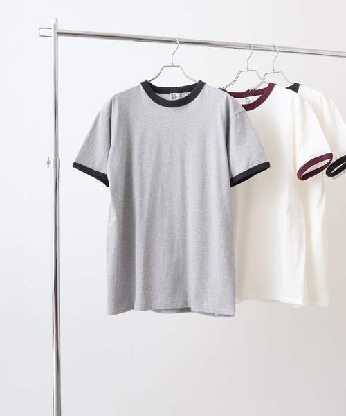 CROSS & STITCH(クロスステッチ)の「CROSS & STITCH 6.2オンスオープンエンド マックスウェイト 半袖 リンガーTシャツ(Tシャツ/カットソー・メンズ・バーガンディー/グリーン/スミクロ/グレー系その他2/グレー系その他/グレー/ヘザーグレー/ブルー・S/M/L/XXL/XL)」の3枚目の写真
