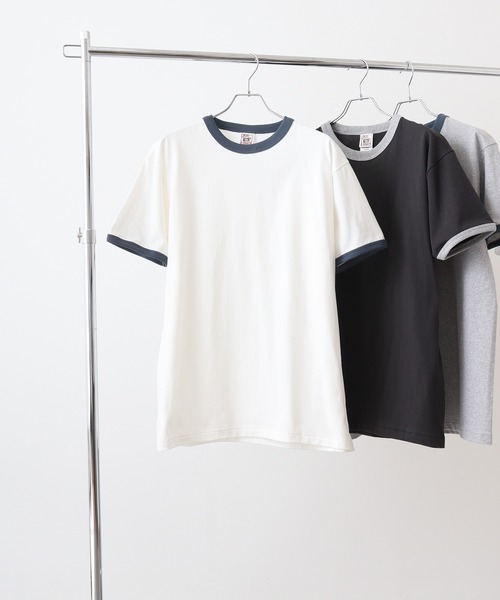 CROSS & STITCH(クロスステッチ)の「CROSS & STITCH 6.2オンスオープンエンド マックスウェイト 半袖 リンガーTシャツ(Tシャツ/カットソー・メンズ・バーガンディー/グリーン/スミクロ/グレー系その他2/グレー系その他/グレー/ヘザーグレー/ブルー・S/M/L/XXL/XL)」の8枚目の写真