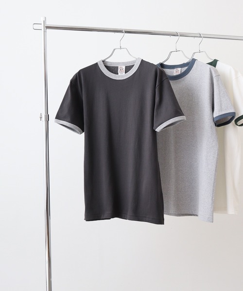 CROSS & STITCH(クロスステッチ)の「CROSS & STITCH 6.2オンスオープンエンド マックスウェイト 半袖 リンガーTシャツ(Tシャツ/カットソー・メンズ・バーガンディー/グリーン/スミクロ/グレー系その他2/グレー系その他/グレー/ヘザーグレー/ブルー・S/M/L/XXL/XL)」の6枚目の写真