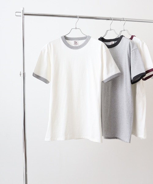 CROSS & STITCH(クロスステッチ)の「CROSS & STITCH 6.2オンスオープンエンド マックスウェイト 半袖 リンガーTシャツ(Tシャツ/カットソー・メンズ・バーガンディー/グリーン/スミクロ/グレー系その他2/グレー系その他/グレー/ヘザーグレー/ブルー・S/M/L/XXL/XL)」の4枚目の写真