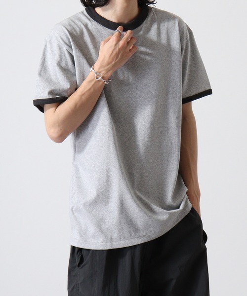 CROSS & STITCH(クロスステッチ)の「CROSS & STITCH 6.2オンスオープンエンド マックスウェイト 半袖 リンガーTシャツ(Tシャツ/カットソー・メンズ・バーガンディー/グリーン/スミクロ/グレー系その他2/グレー系その他/グレー/ヘザーグレー/ブルー・S/M/L/XXL/XL)」の11枚目の写真