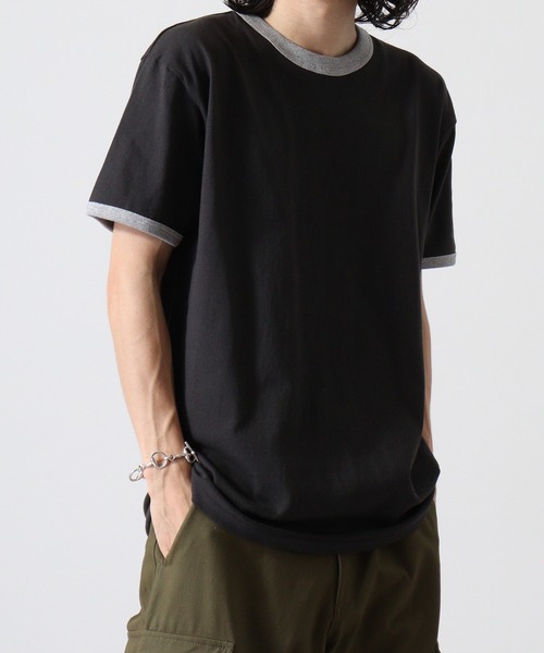 CROSS & STITCH(クロスステッチ)の「CROSS & STITCH 6.2オンスオープンエンド マックスウェイト 半袖 リンガーTシャツ(Tシャツ/カットソー・メンズ・バーガンディー/グリーン/スミクロ/グレー系その他2/グレー系その他/グレー/ヘザーグレー/ブルー・S/M/L/XXL/XL)」の21枚目の写真