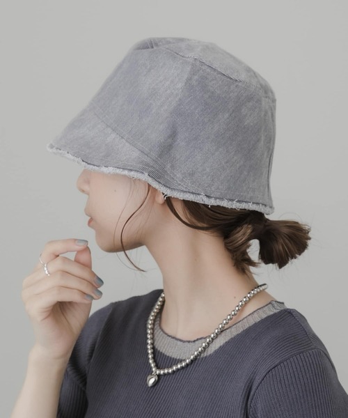 SMELLY（スメリー）の「デニムフリンジハット（ハット・レディース・グレー系その他/ブルー系その他・-）」の2枚目の写真