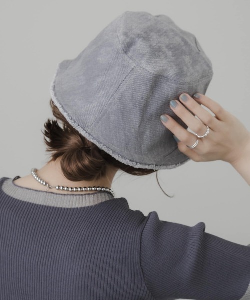 SMELLY（スメリー）の「デニムフリンジハット（ハット・レディース・グレー系その他/ブルー系その他・-）」の5枚目の写真