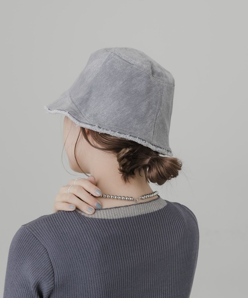 SMELLY（スメリー）の「デニムフリンジハット（ハット・レディース・グレー系その他/ブルー系その他・-）」の6枚目の写真
