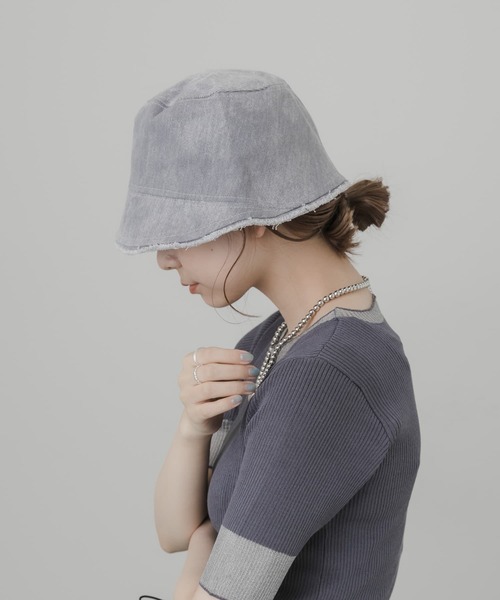 SMELLY（スメリー）の「デニムフリンジハット（ハット・レディース・グレー系その他/ブルー系その他・-）」の7枚目の写真