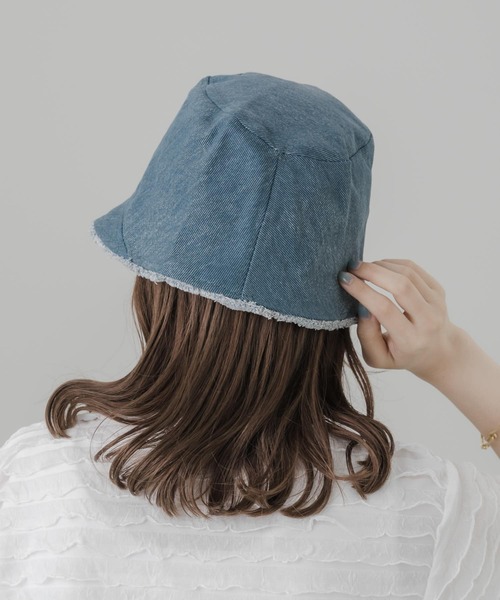 SMELLY（スメリー）の「デニムフリンジハット（ハット・レディース・グレー系その他/ブルー系その他・-）」の8枚目の写真