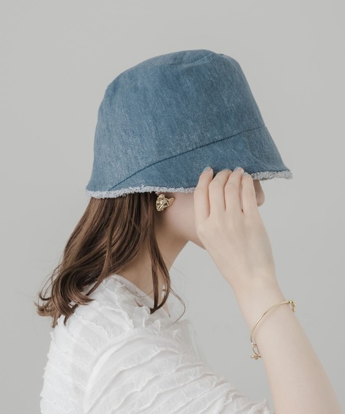 SMELLY（スメリー）の「デニムフリンジハット（ハット・レディース・グレー系その他/ブルー系その他・-）」の9枚目の写真