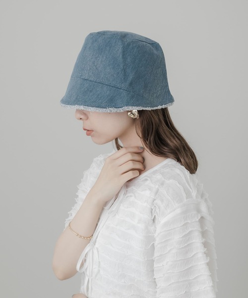 SMELLY（スメリー）の「デニムフリンジハット（ハット・レディース・グレー系その他/ブルー系その他・-）」の10枚目の写真