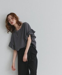 ad thie（アドティエ）の「袖フリル ジョーゼットブラウス（シャツ/ブラウス）」