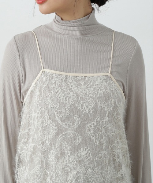 N.(N. Natural Beauty Basic)(エヌエヌナチュラルビューティーベーシック)の「◆スパンコールシアーキャミワンピース(ワンピース・レディース・ブラック/オフホワイト・MEDIUM)」の10枚目の写真