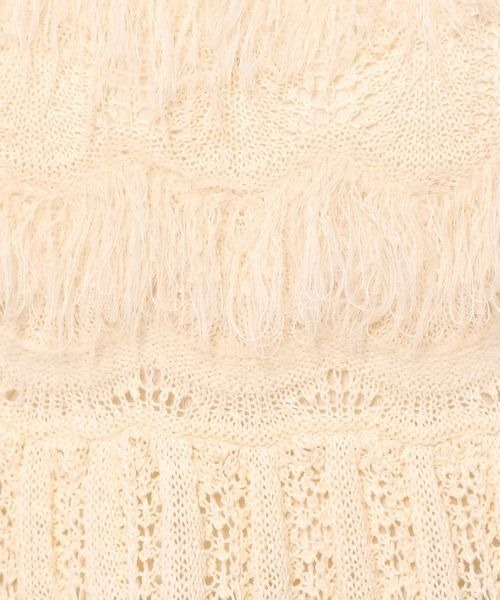 mysty woman（ミスティウーマン）の「フリンジニットキャミチュニック　140915（キャミソール・レディース・オフホワイト/ブラック・FREE）」の4枚目の写真