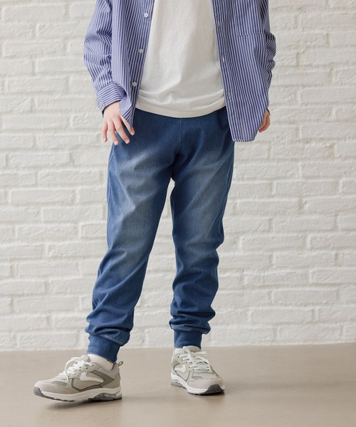 GLOBAL WORK(グローバルワーク)の「スゴラクストレッチカットデニムリブパンツ/115766(デニムパンツ・キッズ・ブルー/ブラック/ライトブルー/ダークブルー・120cm/130cm/140cm/150cm/160cm/170cm)」の1枚目の写真