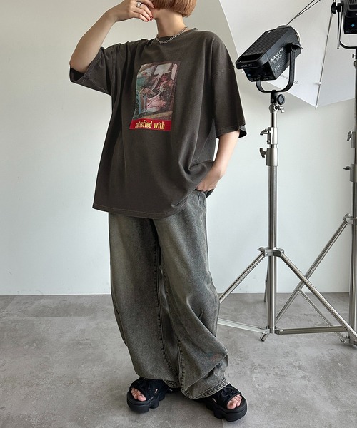 apres jour mignon(アプレジュールミニョン)の「アソートピグメントBIGTシャツ【ZOZOTOWN限定アイテム】(Tシャツ/カットソー・レディース・ネイビー/オフホワイト/ブラック系その他/ホワイト系その他2/ホワイト系その他/ブラック/ブラック系その他2・フリー/X-LARGE)」の21枚目の写真