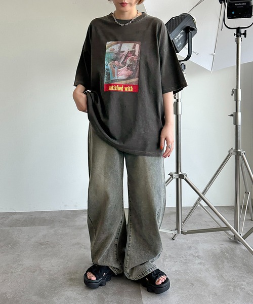 apres jour mignon(アプレジュールミニョン)の「アソートピグメントBIGTシャツ【ZOZOTOWN限定アイテム】(Tシャツ/カットソー・レディース・ネイビー/オフホワイト/ブラック系その他/ホワイト系その他2/ホワイト系その他/ブラック/ブラック系その他2・フリー/X-LARGE)」の20枚目の写真