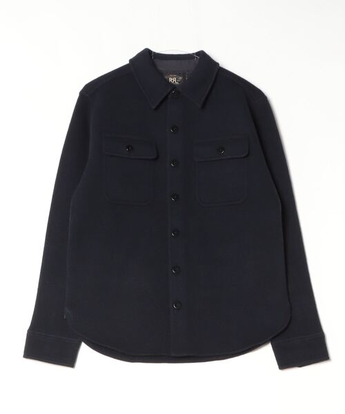 RRL（ダブル アール エル）の「（限定コレクション）バーズアイ ジャカード ウール ワークシャツ セーター（ニット/セーター・メンズ・ネイビー系1・L/M/S/XL/XS）」の7枚目の写真